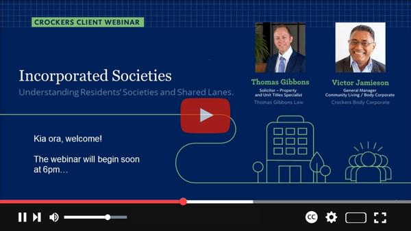 Incorporated Societies Basics | Crockers Client Webinar