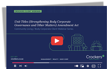 Unit Titles Amendment Act Webinar